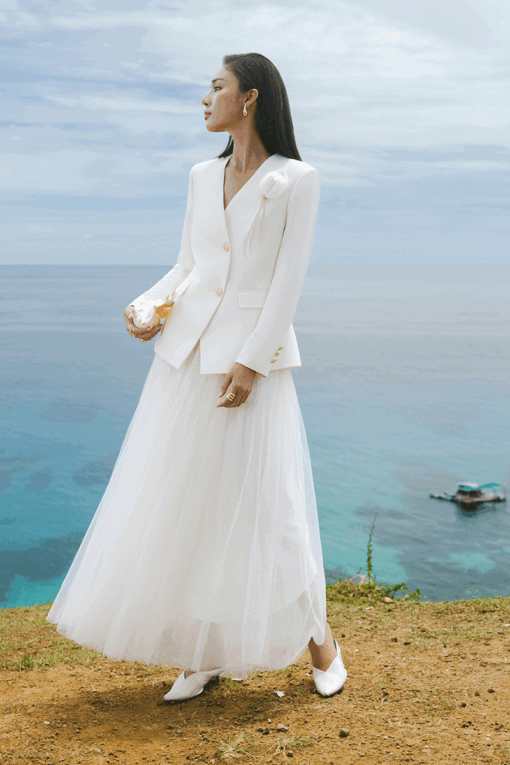 Chân váy xoè dập ly lưới 2 lớp