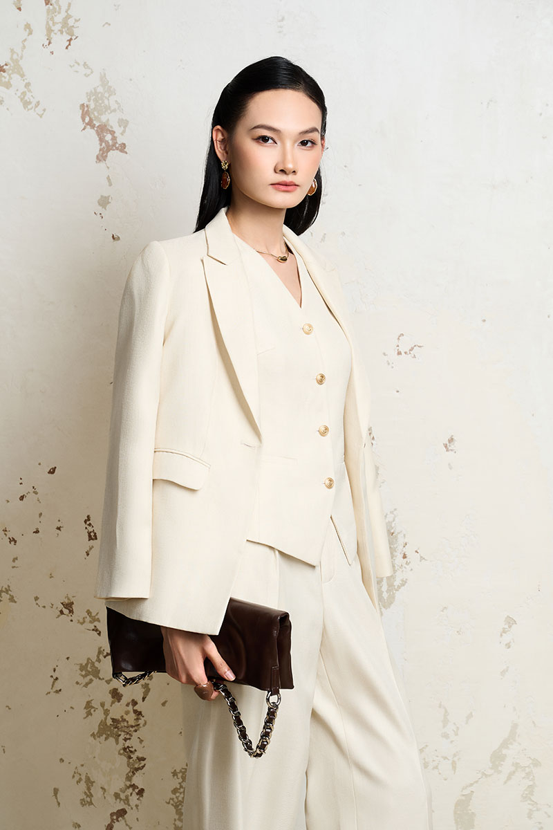 Áo vest suông cổ 2 ve vếch túi có nắp