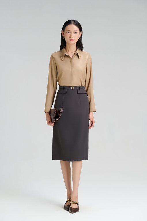 Chân váy suông bong hông, đai kẹp TT