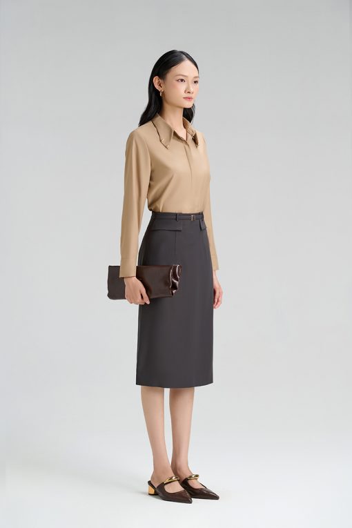 Chân váy suông bong hông, đai kẹp TT