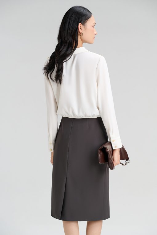 Chân váy suông vát bong giả túi