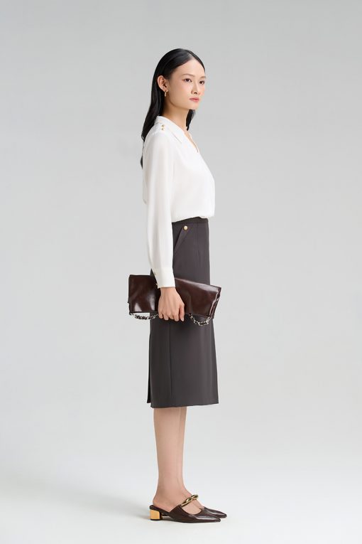 Chân váy suông vát bong giả túi