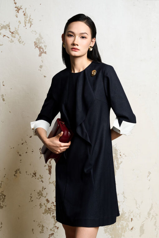 Đầm suông A bèo can chéo thân