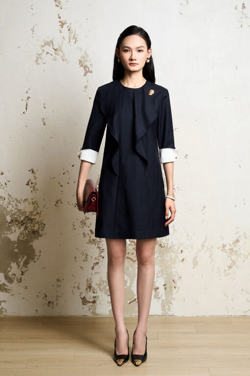 Đầm suông A bèo can chéo thân