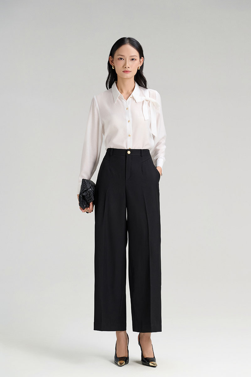 Quần suông cạp can chéo cách điệu