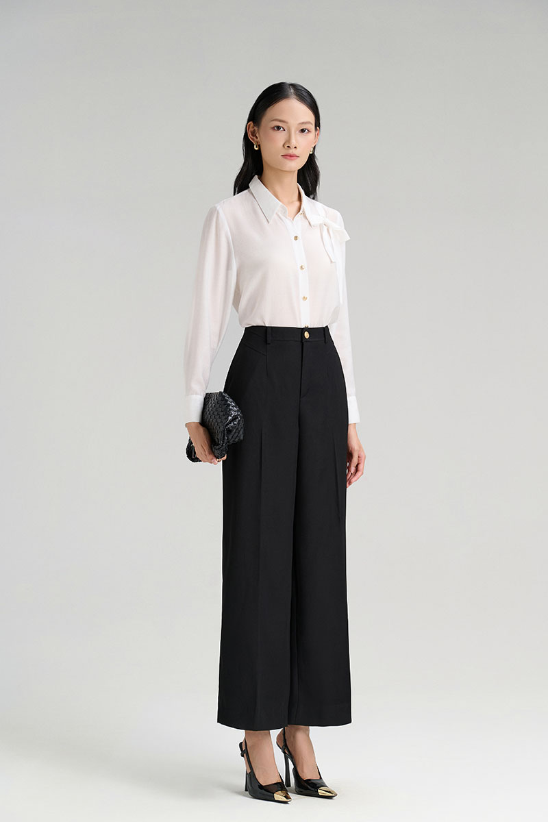 Quần suông cạp can chéo cách điệu