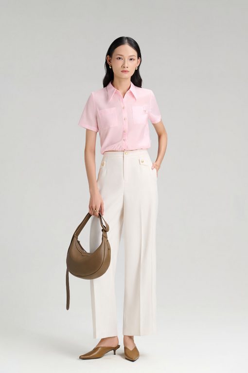 Sơ mi CT gập góc miệng túi, chun gấu