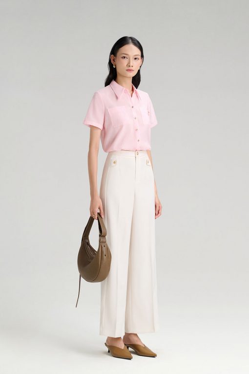 Sơ mi CT gập góc miệng túi, chun gấu