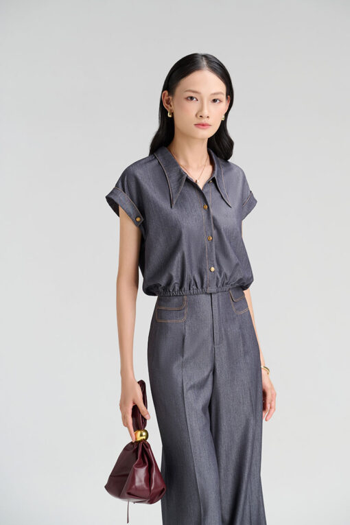 Sơ mi CT gấu chun tay lật