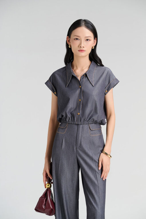 Sơ mi CT gấu chun tay lật