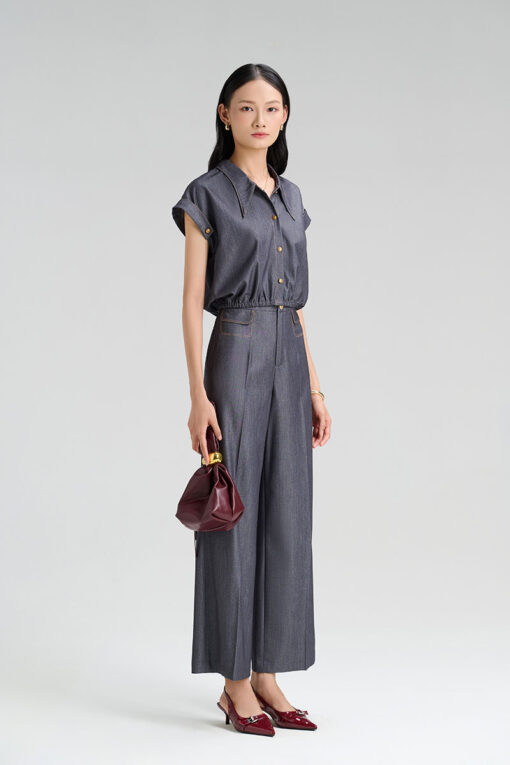 Sơ mi CT gấu chun tay lật