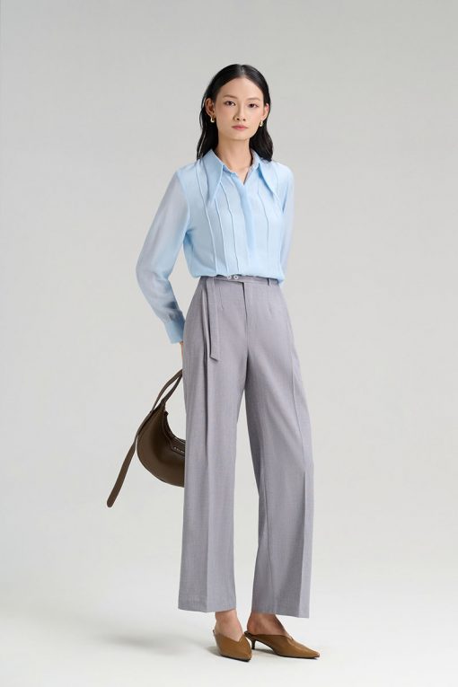 Sơ mi DT bấu mí thân trước