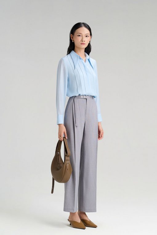 Sơ mi DT bấu mí thân trước