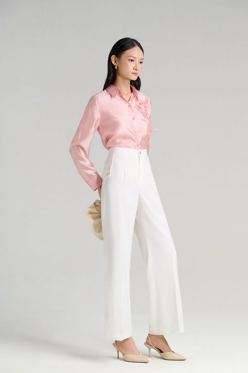 Sơ mi DT hoa laze đính ngực