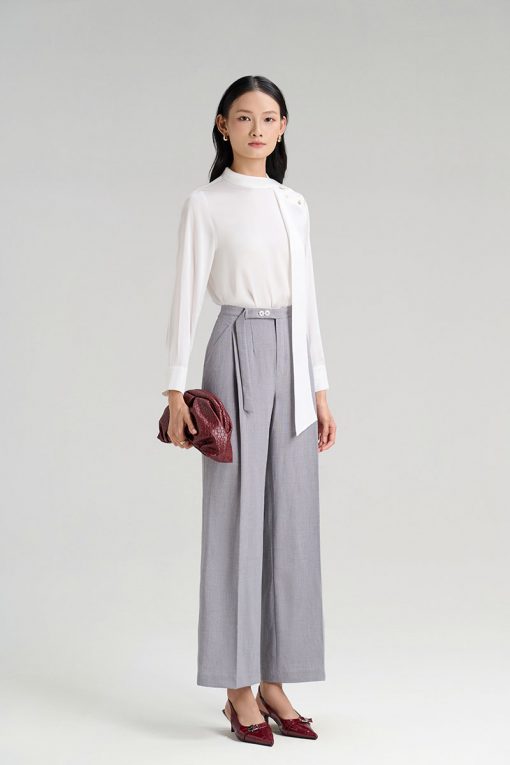 Quần suông quai nhê rơi đính cúc đôi