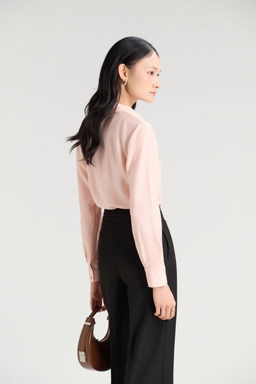 Sơ mi DT nơ lệch 1 bên