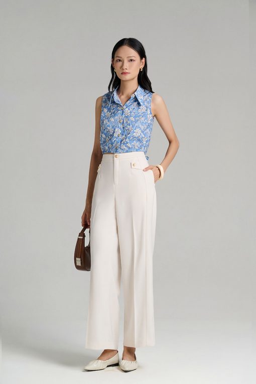 Quần suông túi sườn cá đính cúc TT