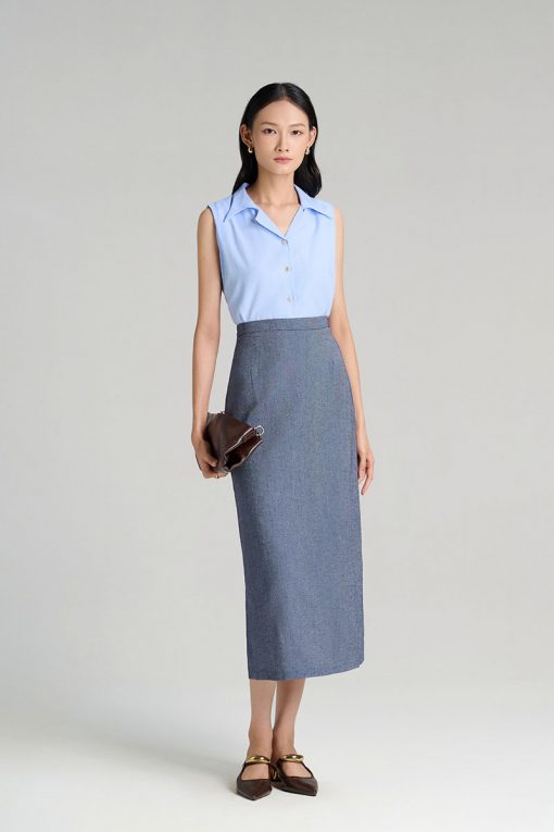 Chân váy dài can giả túi chéo