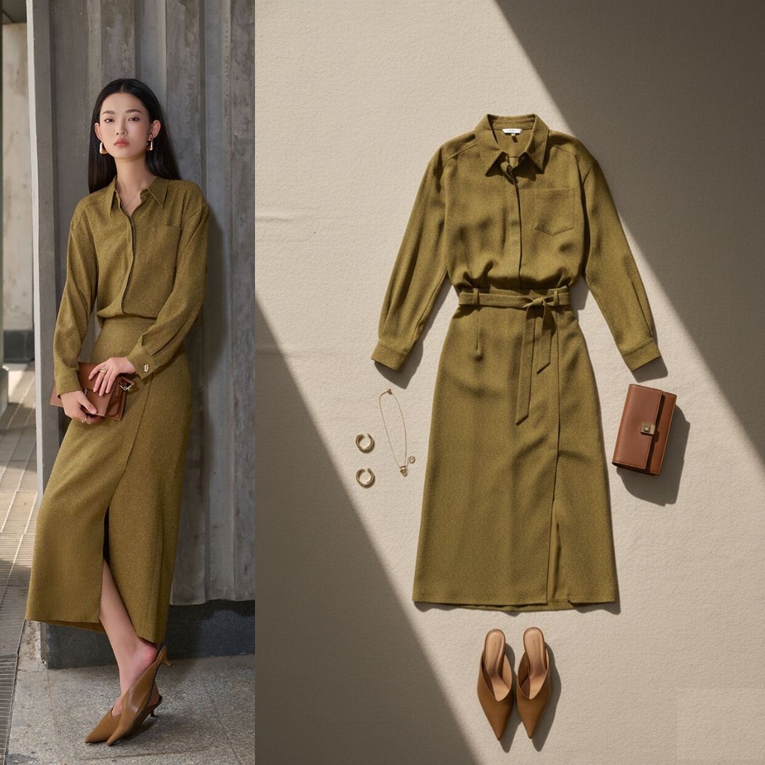 chân váy dài xẻ