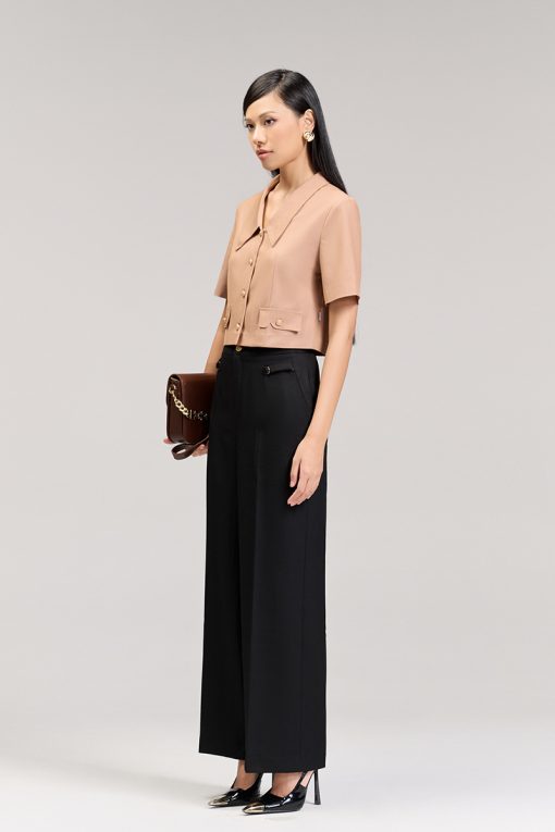 Áo kiểu CT croptop cổ bẻ V