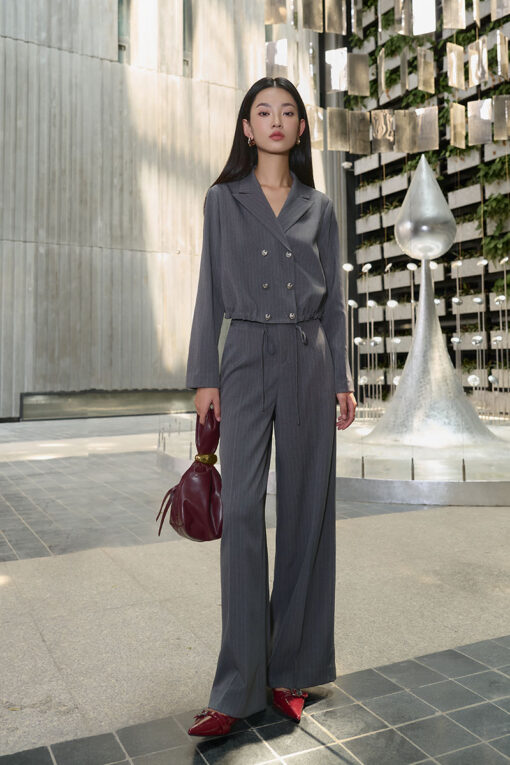 Quần suông can hông tạo cơi