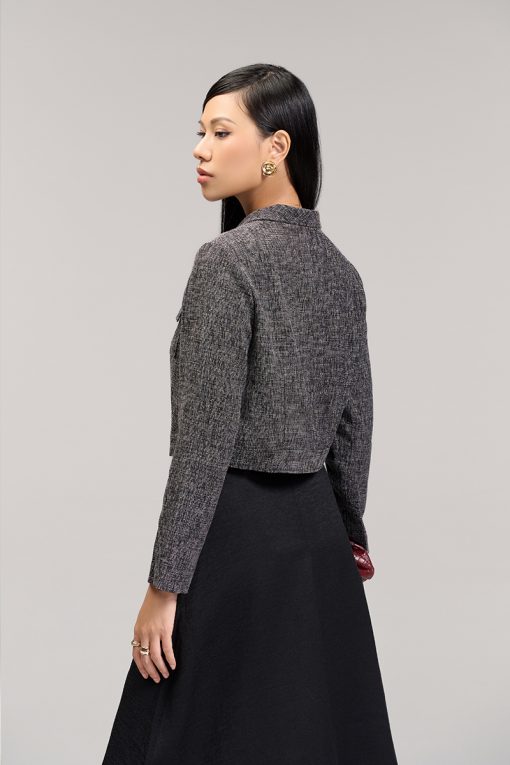 Áo kiểu DT croptop túi ốp đai nhê