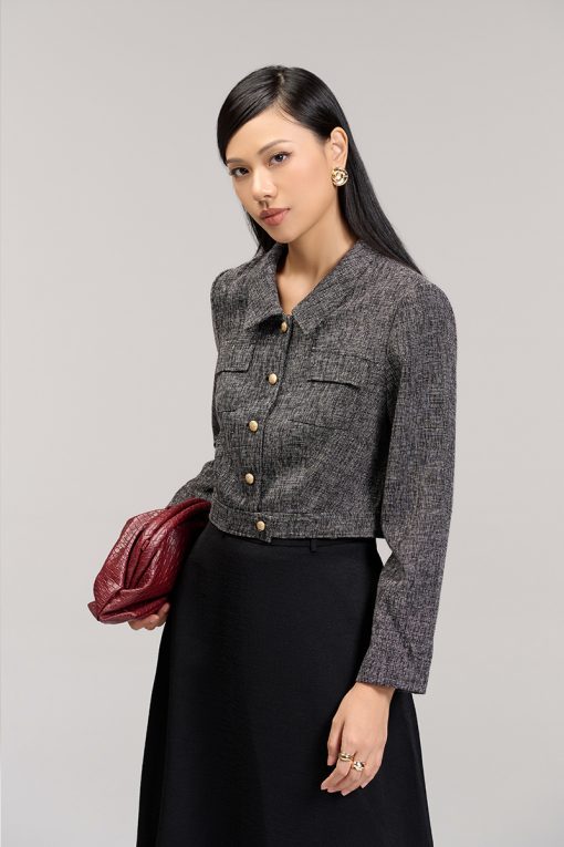 Áo kiểu DT croptop túi ốp đai nhê