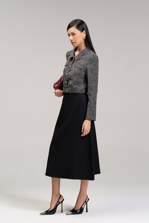 Áo kiểu DT croptop túi ốp đai nhê