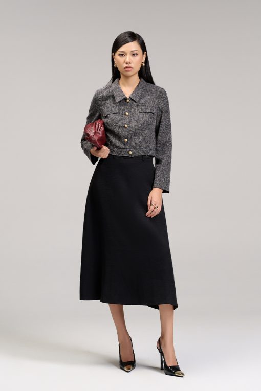 Áo kiểu DT croptop túi ốp đai nhê