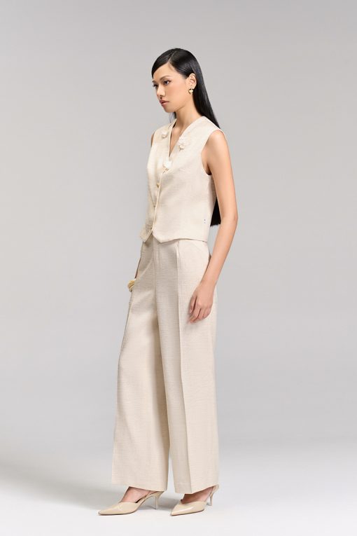 Quần suông bong cạp cách điệu