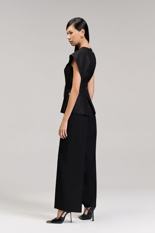 Áo kiểu peplum, bong vai lệch kèm đai