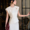 Áo kiểu peplum vai chờm can lệch thân