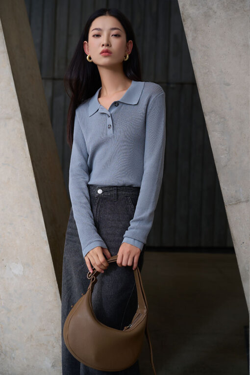 Quần jean suông loe túi vát chéo