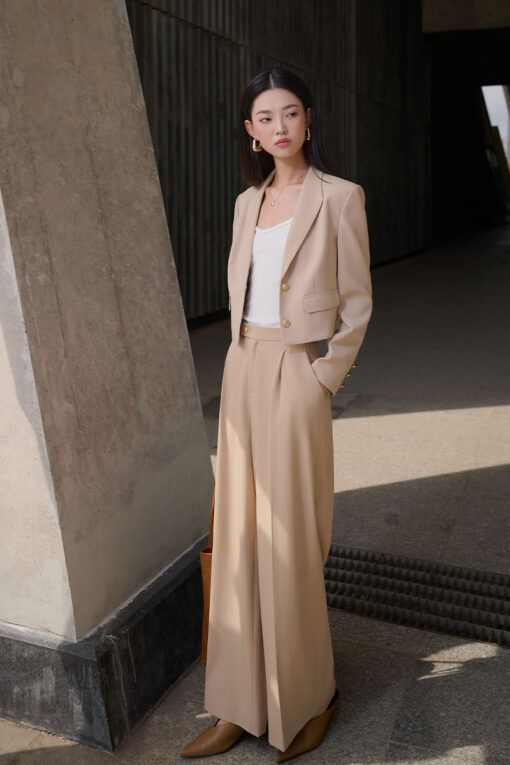 Quần suông cạp can kiểu túi chéo