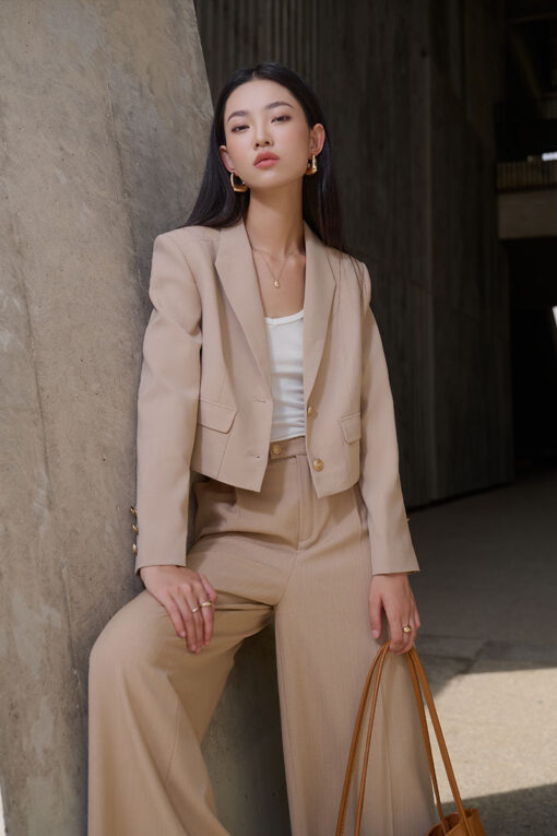 Áo vest croptop túi ốp liền gấu