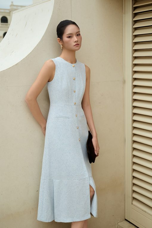 Đầm tweed xoè SN nẹp giả TT