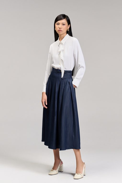 Sơ mi DT bèo đôi kẹp nẹp cổ