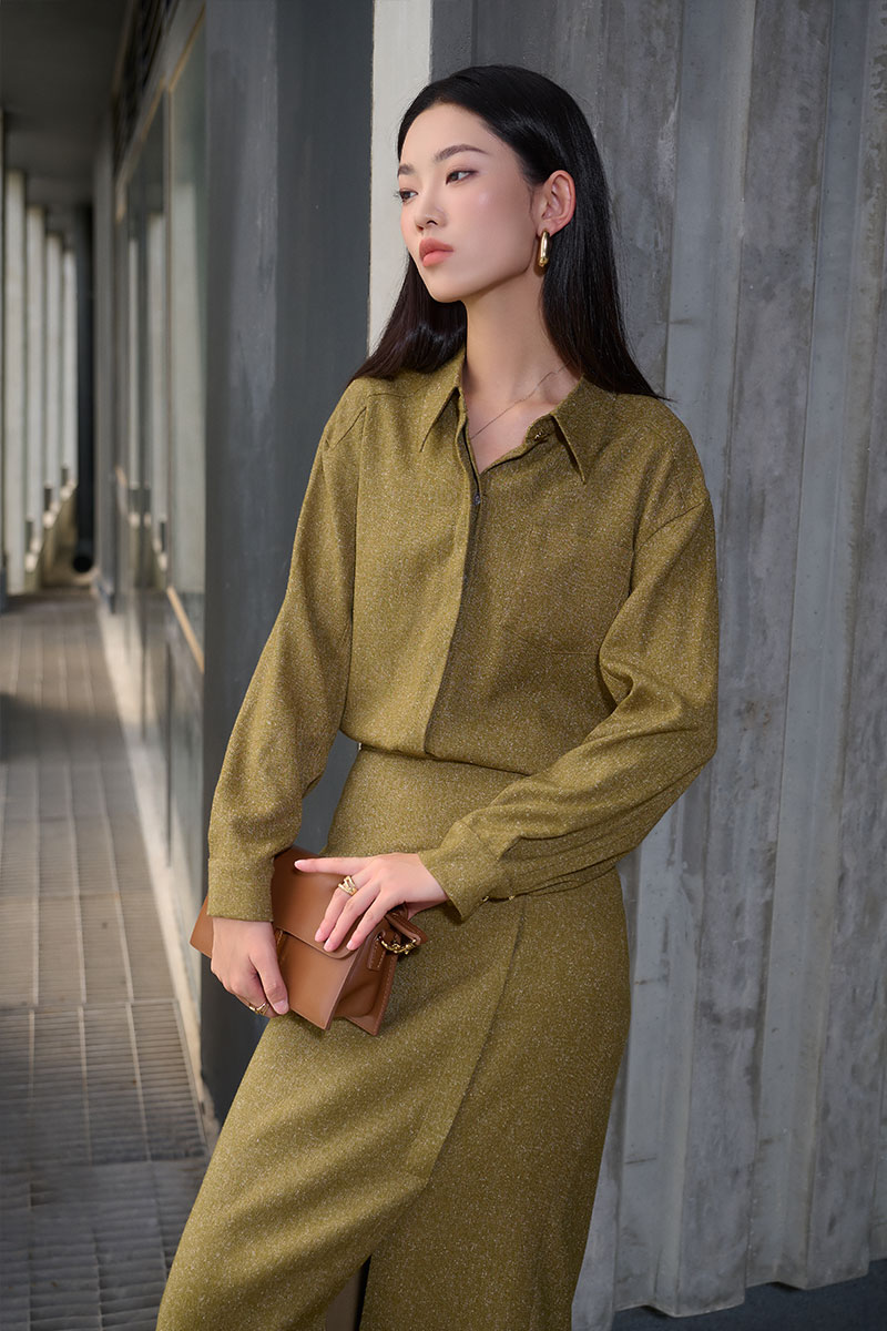 Sơ mi DT can vai túi ốp ngực