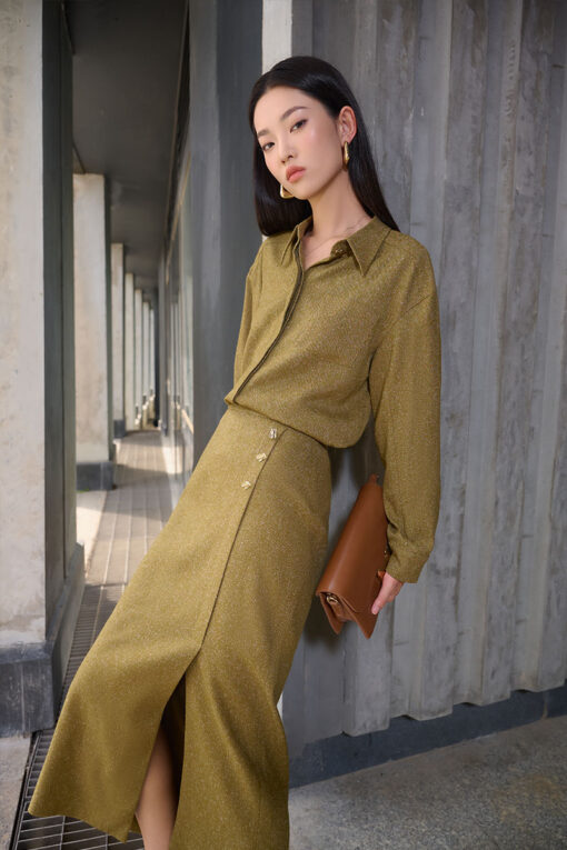 Sơ mi DT can vai túi ốp ngực