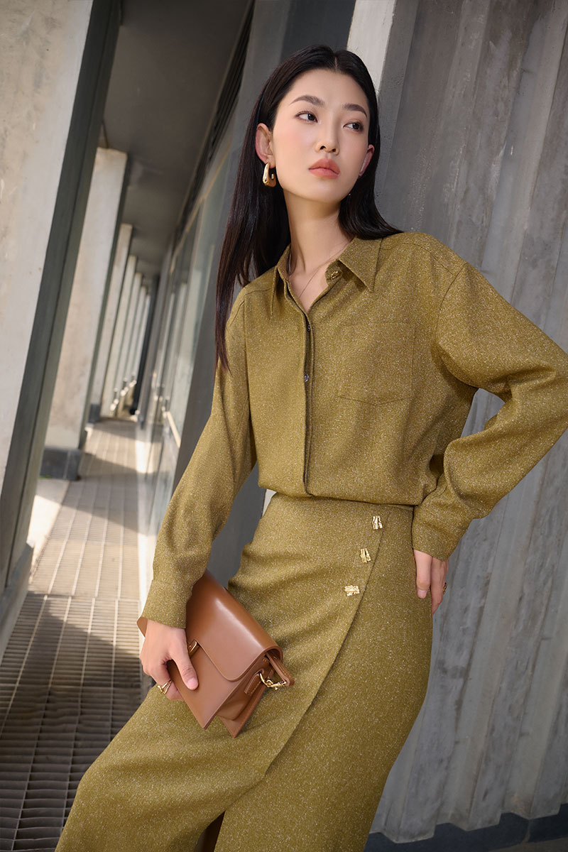 Sơ mi DT can vai túi ốp ngực