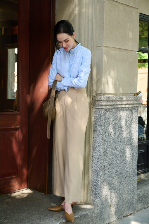 Quần suông túi chéo cá đè cạp