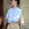 Sơ mi DT cổ bèo dựng nẹp cổ kẹp bèo