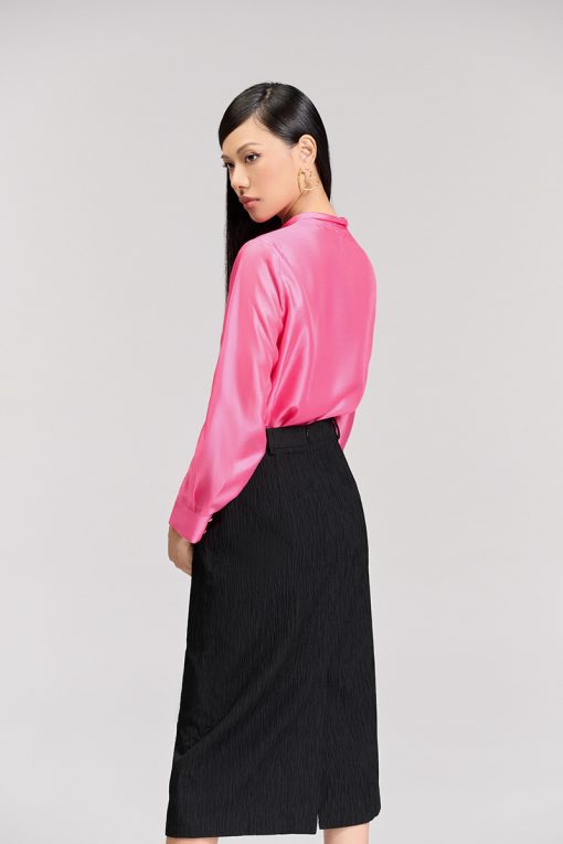 Sơ mi DT cổ cao buộc nơ