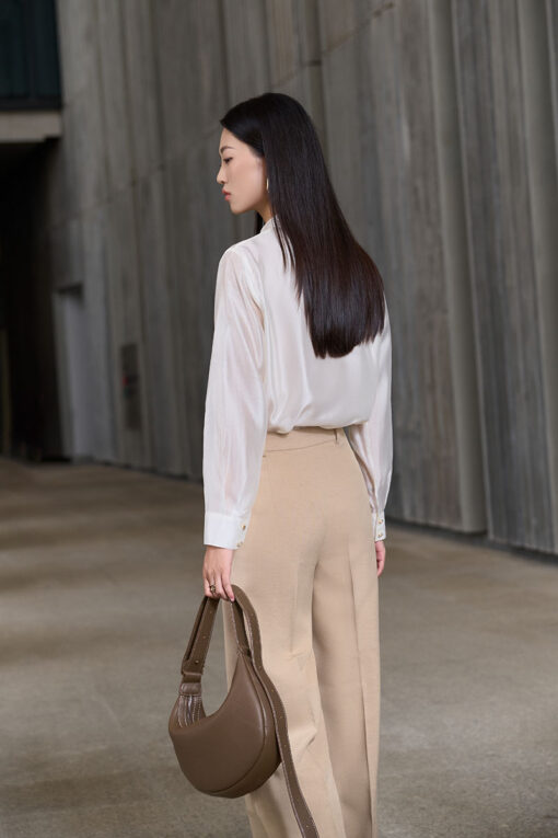 Sơ mi DT cổ cao buộc nơ