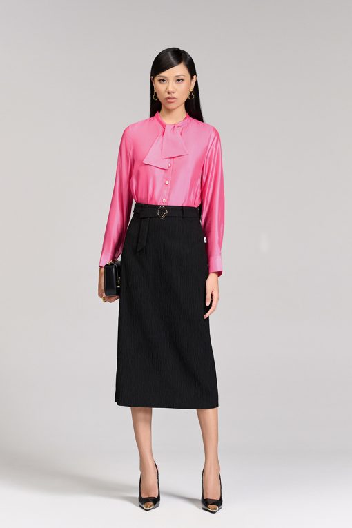 Chân váy suông đai kẹp sườn cách điệu