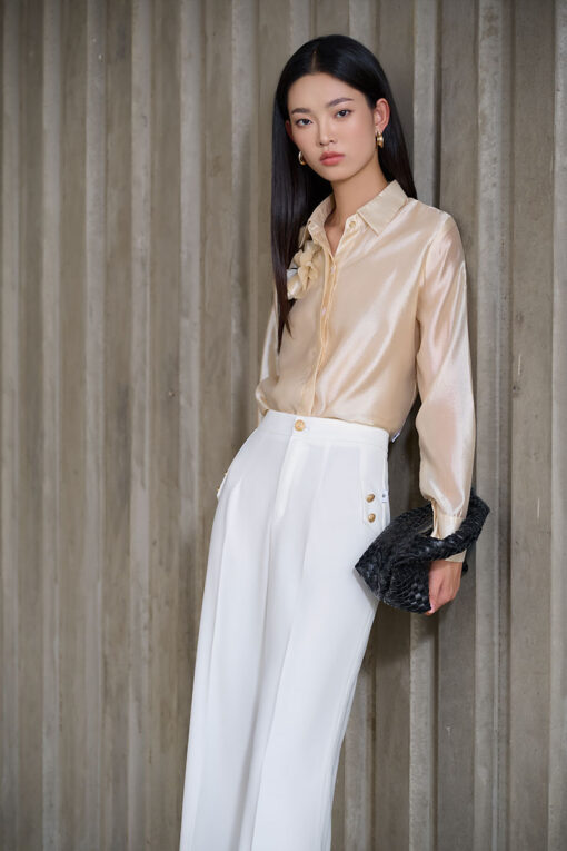 Sơ mi DT đính hoa ngực