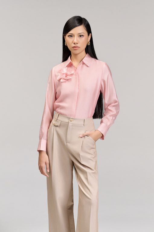 Sơ mi DT đính hoa ngực