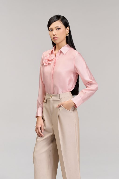 Sơ mi DT đính hoa ngực