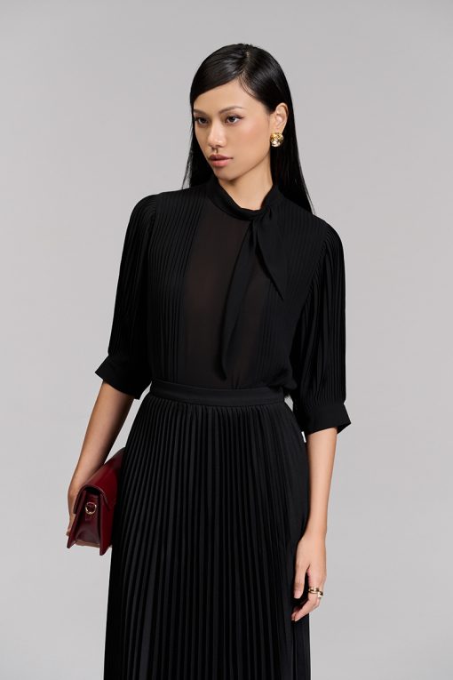 Sơ mi LT dập ly tay, thân trước xếp ly