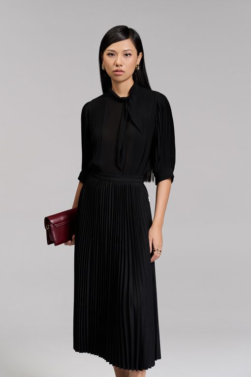 Sơ mi LT dập ly tay, thân trước xếp ly